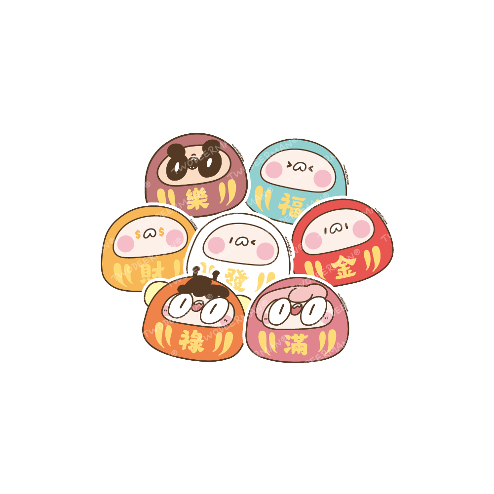達摩小夥伴防水貼紙(全7款)