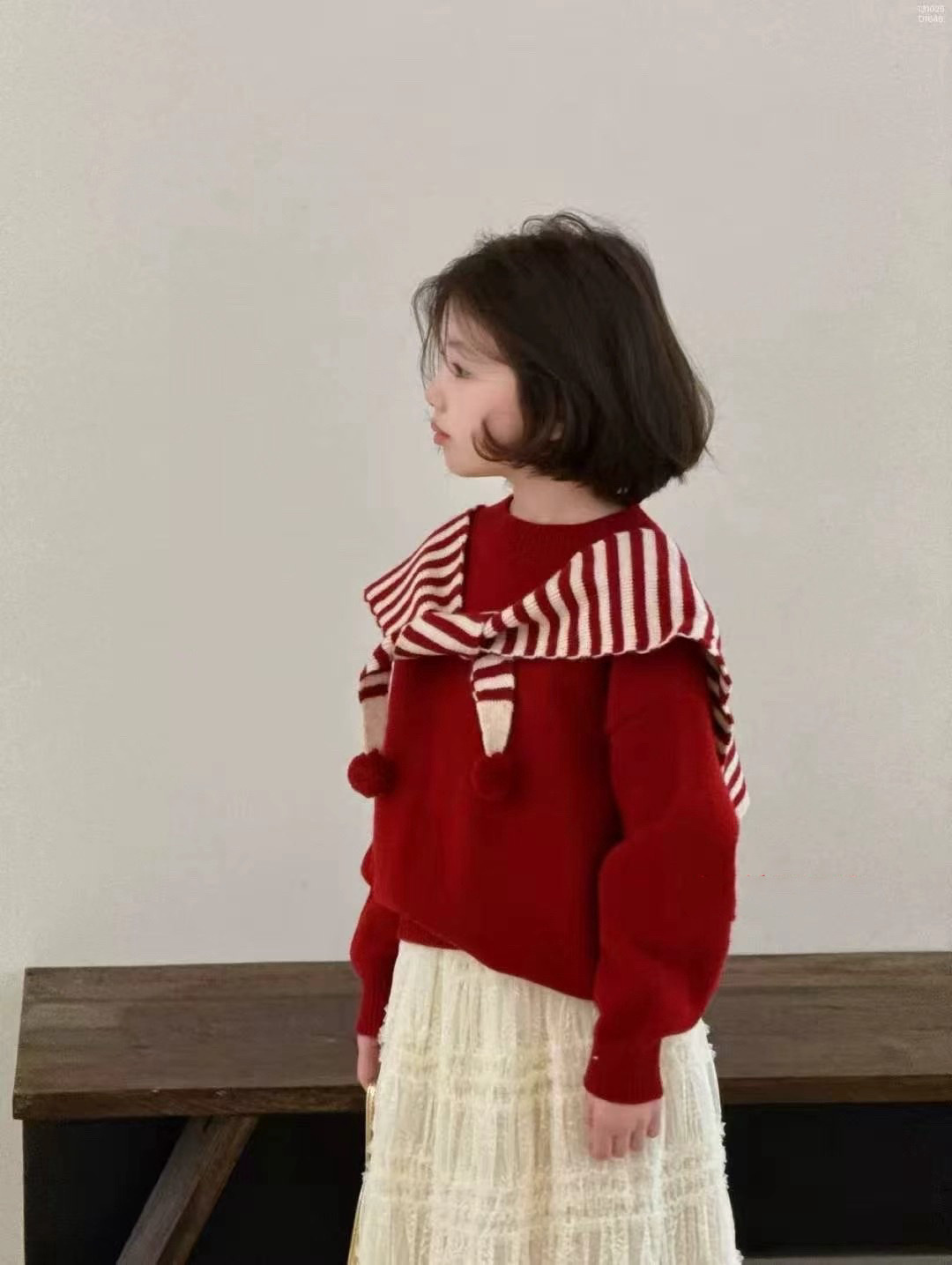 條紋披肩針織上衣