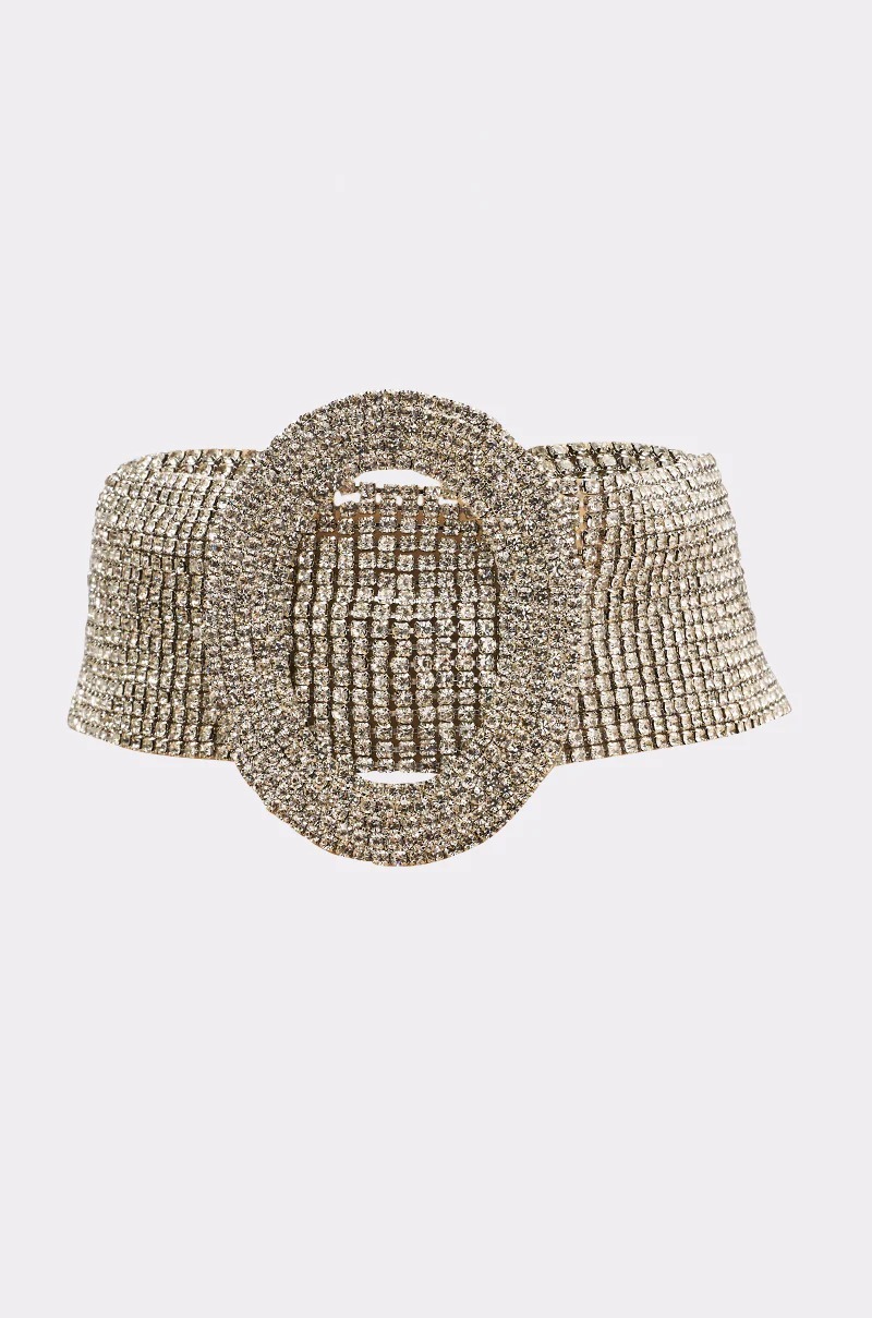 Glam Party銀鑽圓環寬版短項鍊Choker