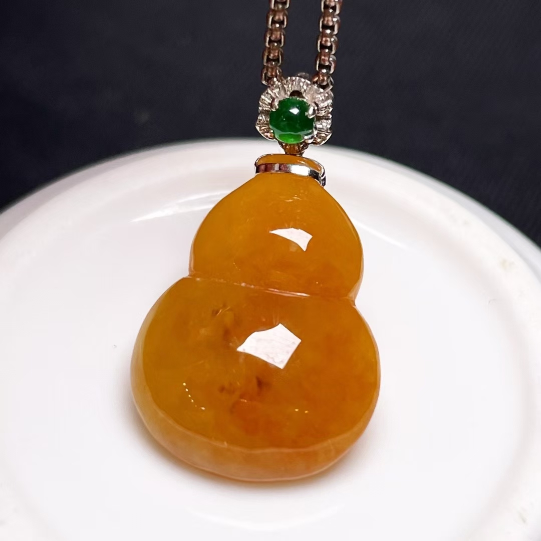 翡翠葫蘆吊墜,天然翡翠A玉, 緬甸玉, Jade, Jadeite
