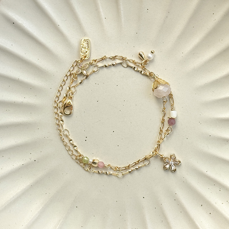 生日花 • 拾壹月參拾 • 酢醬草 – 粉晶 – 手鍊