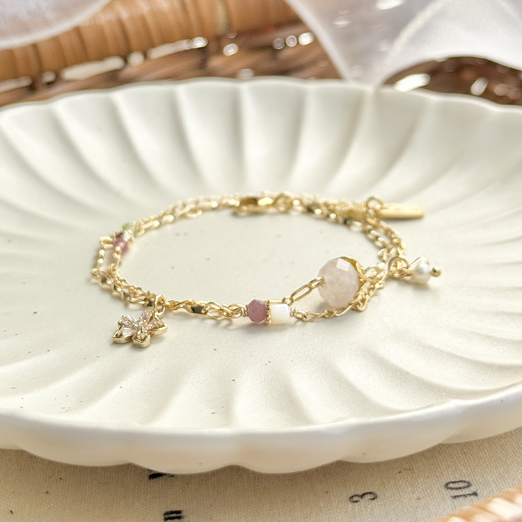 生日花 • 拾壹月參拾 • 酢醬草 – 粉晶 – 手鍊