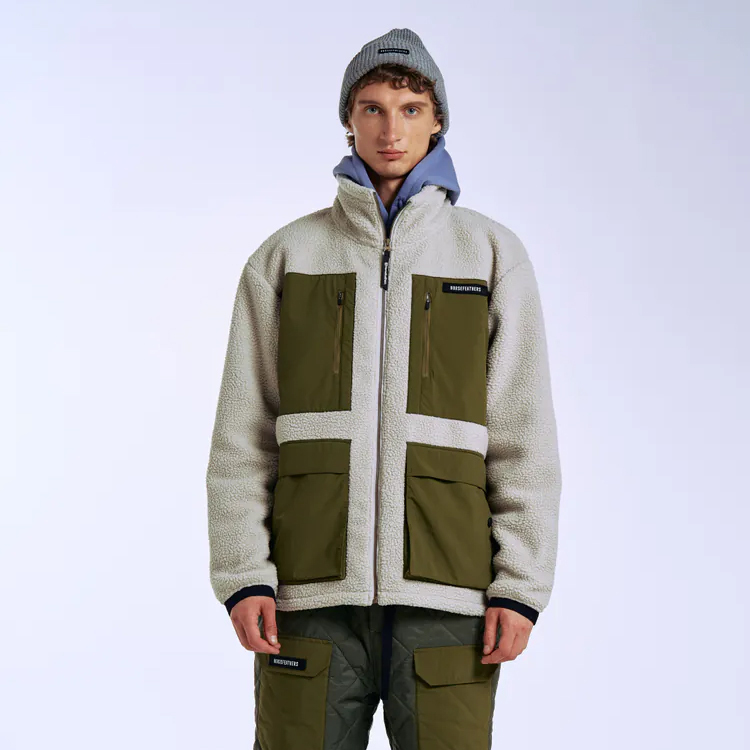 中性立領拼接抓絨外套_Greenwood Jacket