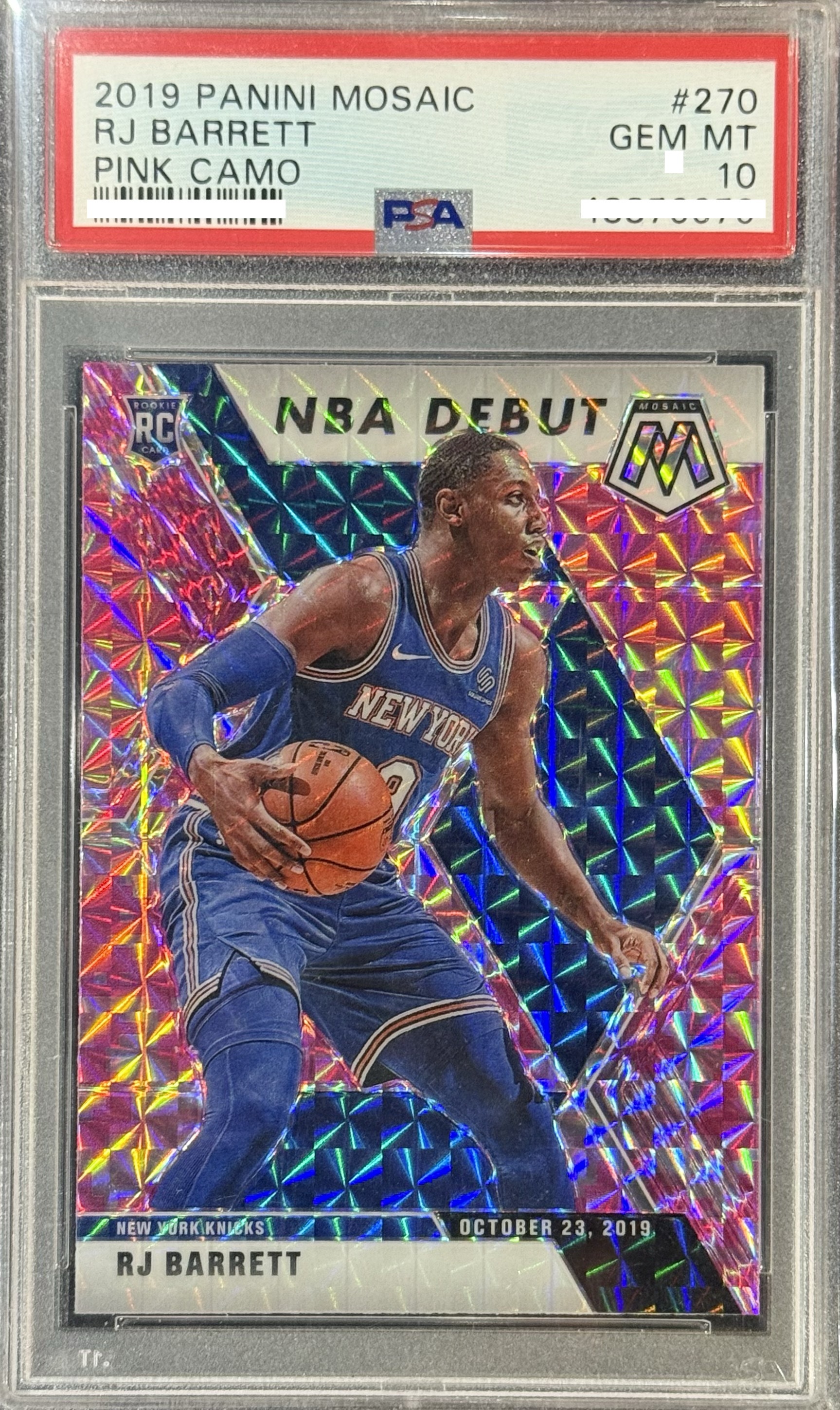 2019 PANINI MOSAIC #270 RJ BARRETT PINK CAMO 【PSA 10】
