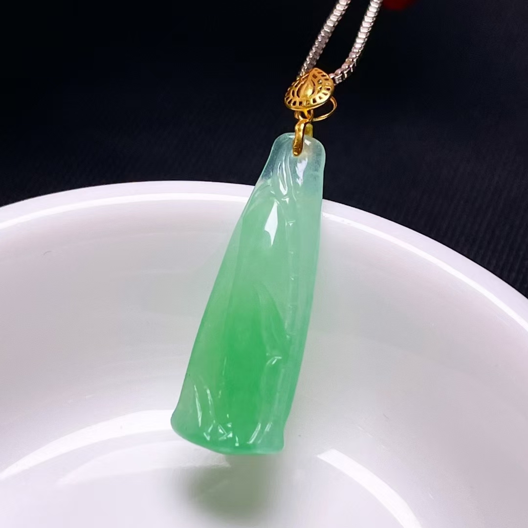 翡翠竹節吊墜,天然翡翠A玉, 緬甸玉, Jade, Jadeite