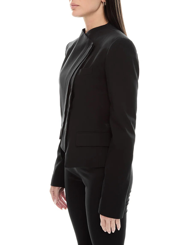 MALLONI MLO 斜釦造型外套(黑)