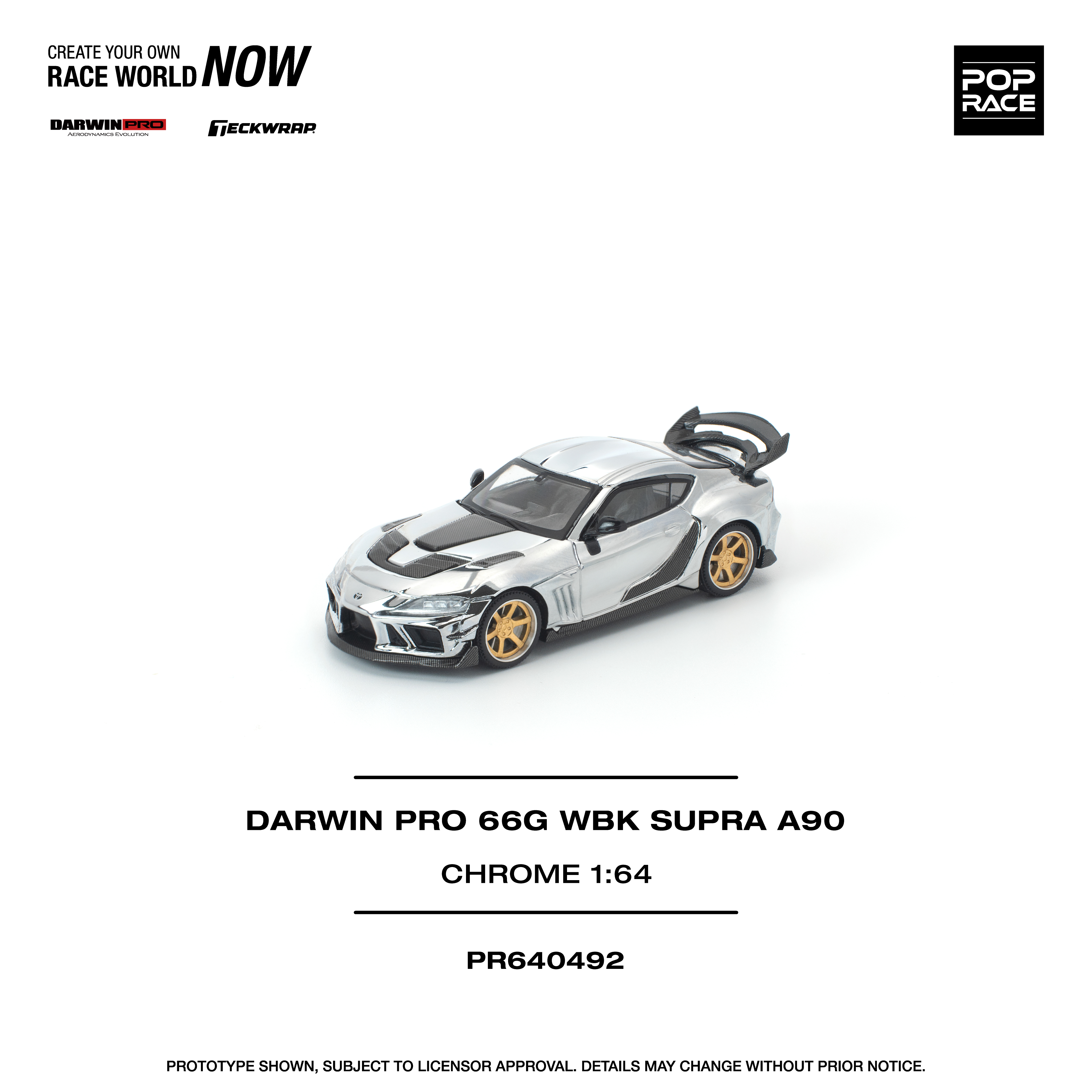 [預訂] POPRACE 1/64 DARWIN PRO 66G WBK SUPRA A90 SILVER CHROME
