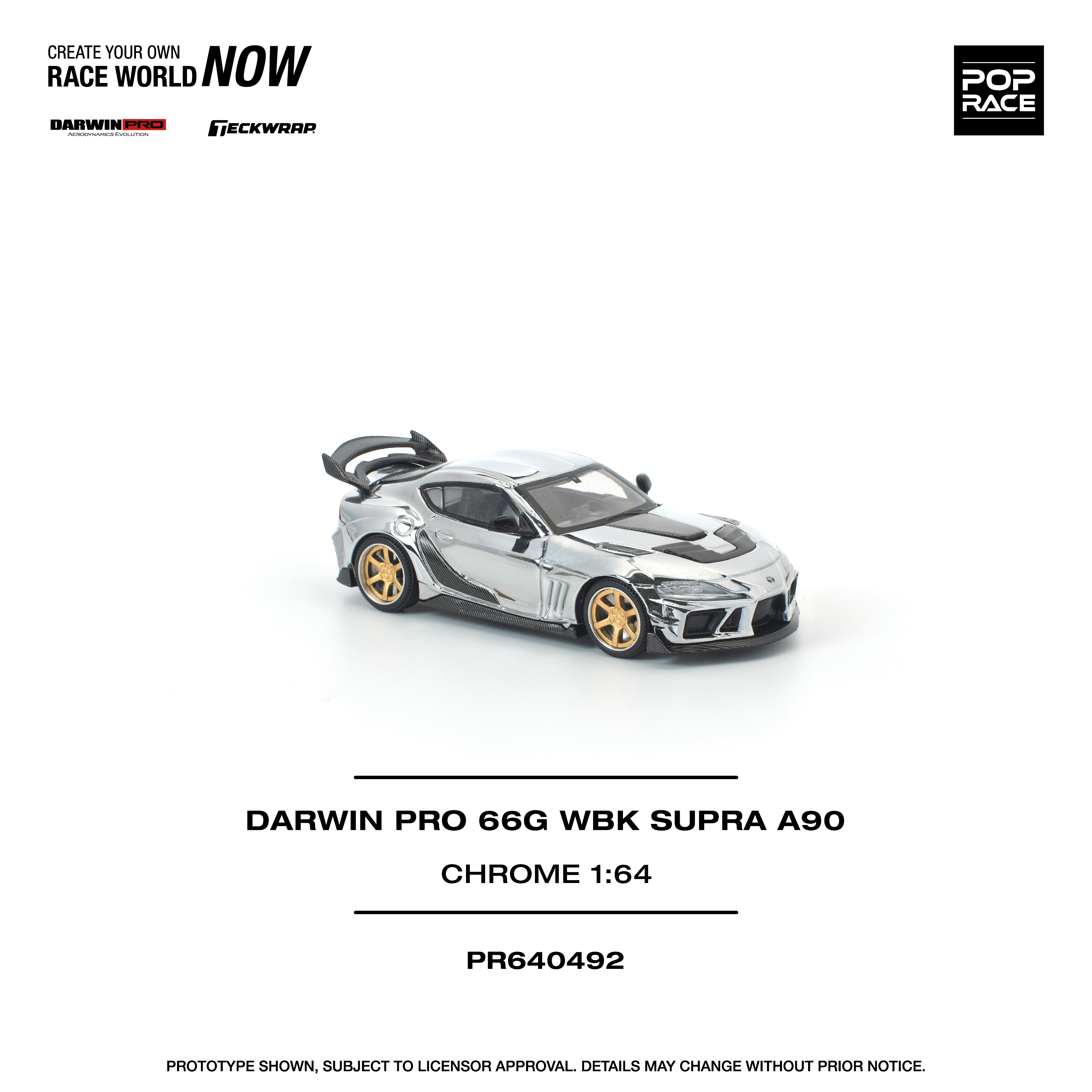 [預訂] POPRACE 1/64 DARWIN PRO 66G WBK SUPRA A90 SILVER CHROME