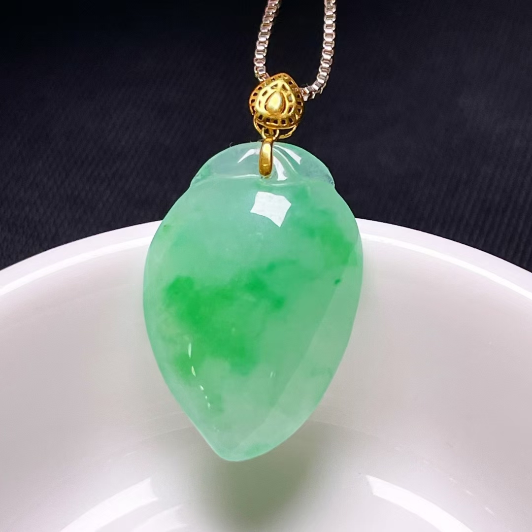 1225440 翡翠壽桃吊墜