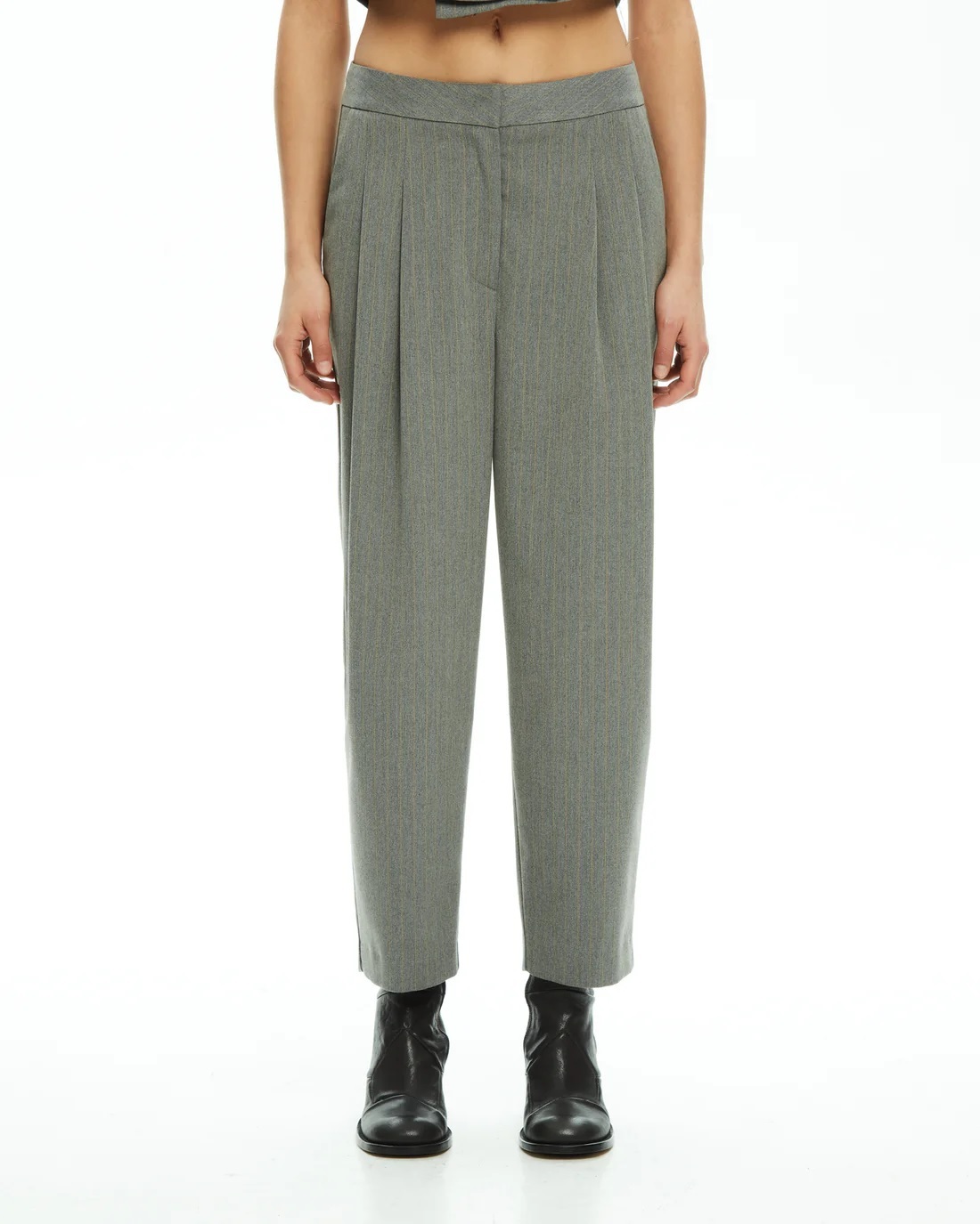 MALLONI MLO 打摺條紋褲