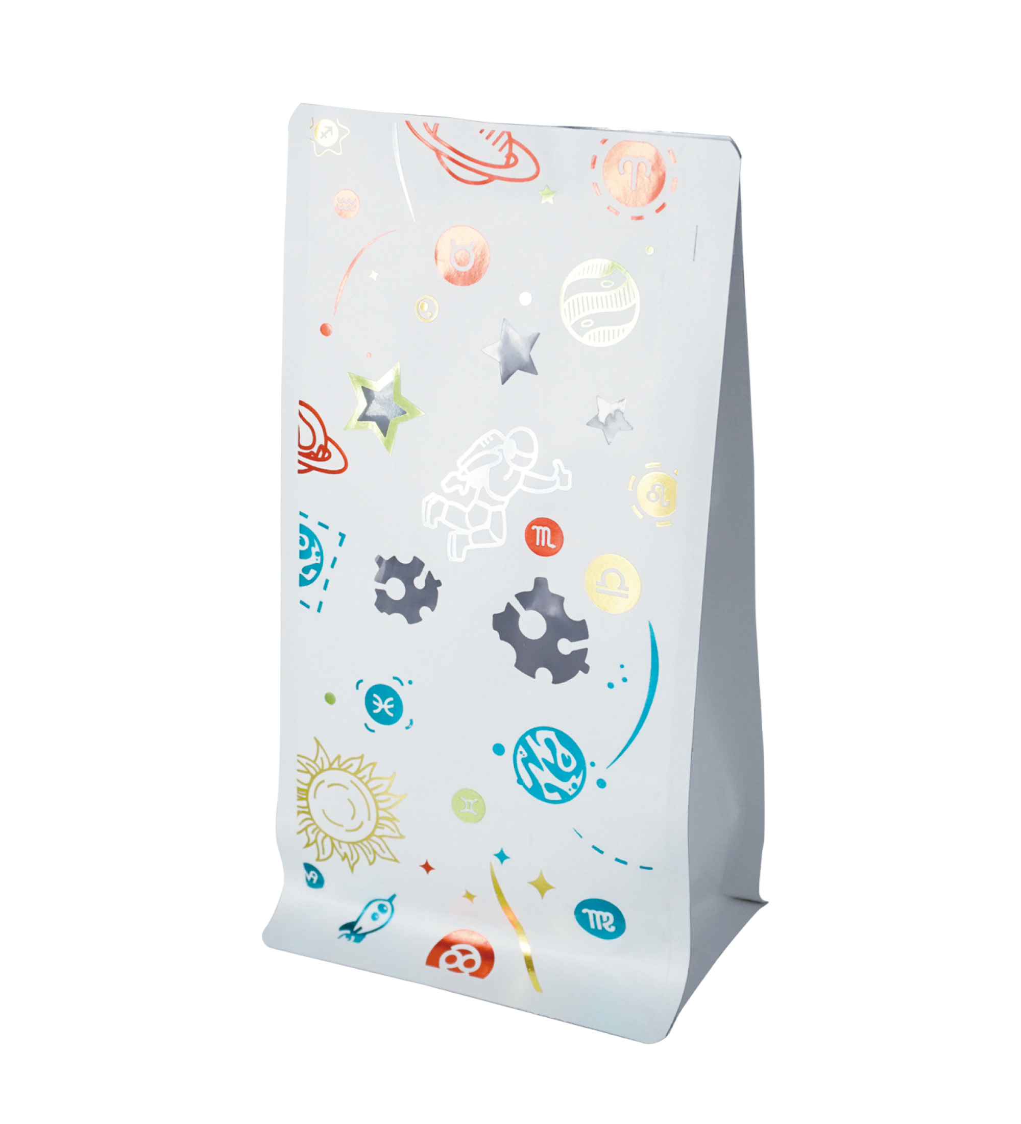 燙金雷射(激光)開窗平底口袋式夾鏈袋 - 12星座象徵符號《1000袋入》