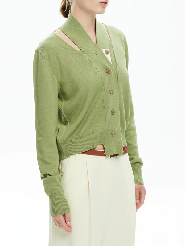 MALLONI 造型鏤空針織短外套