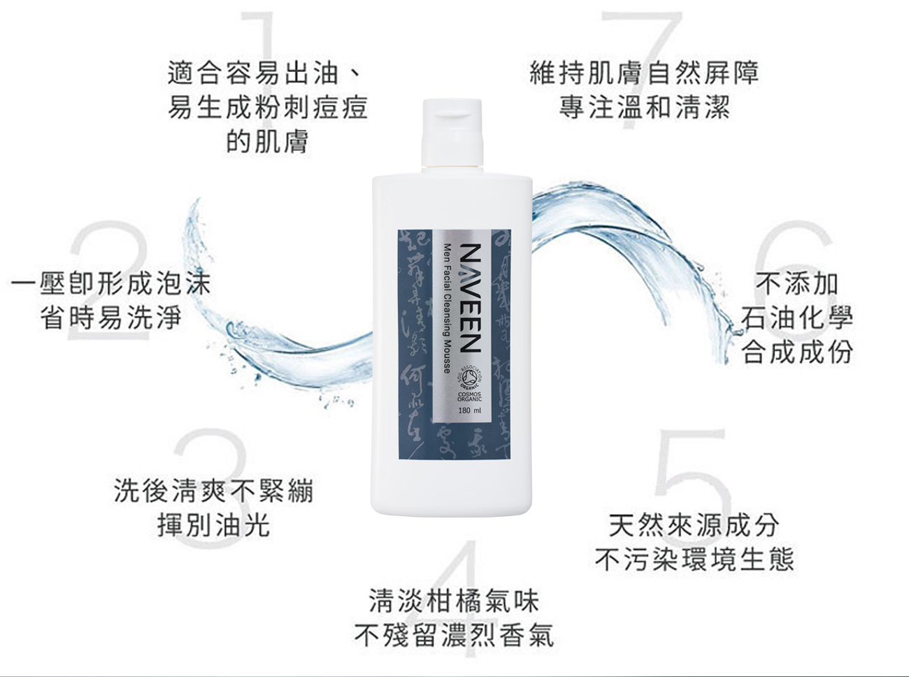 男仕臉部潔淨慕絲