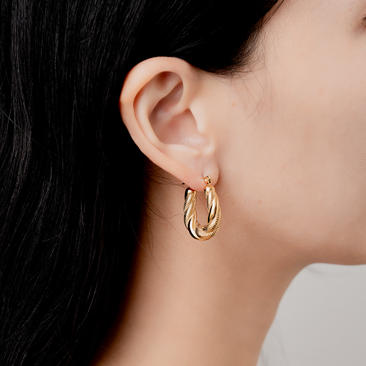 miramira純映｜粗扭結耳環D5106-金33859