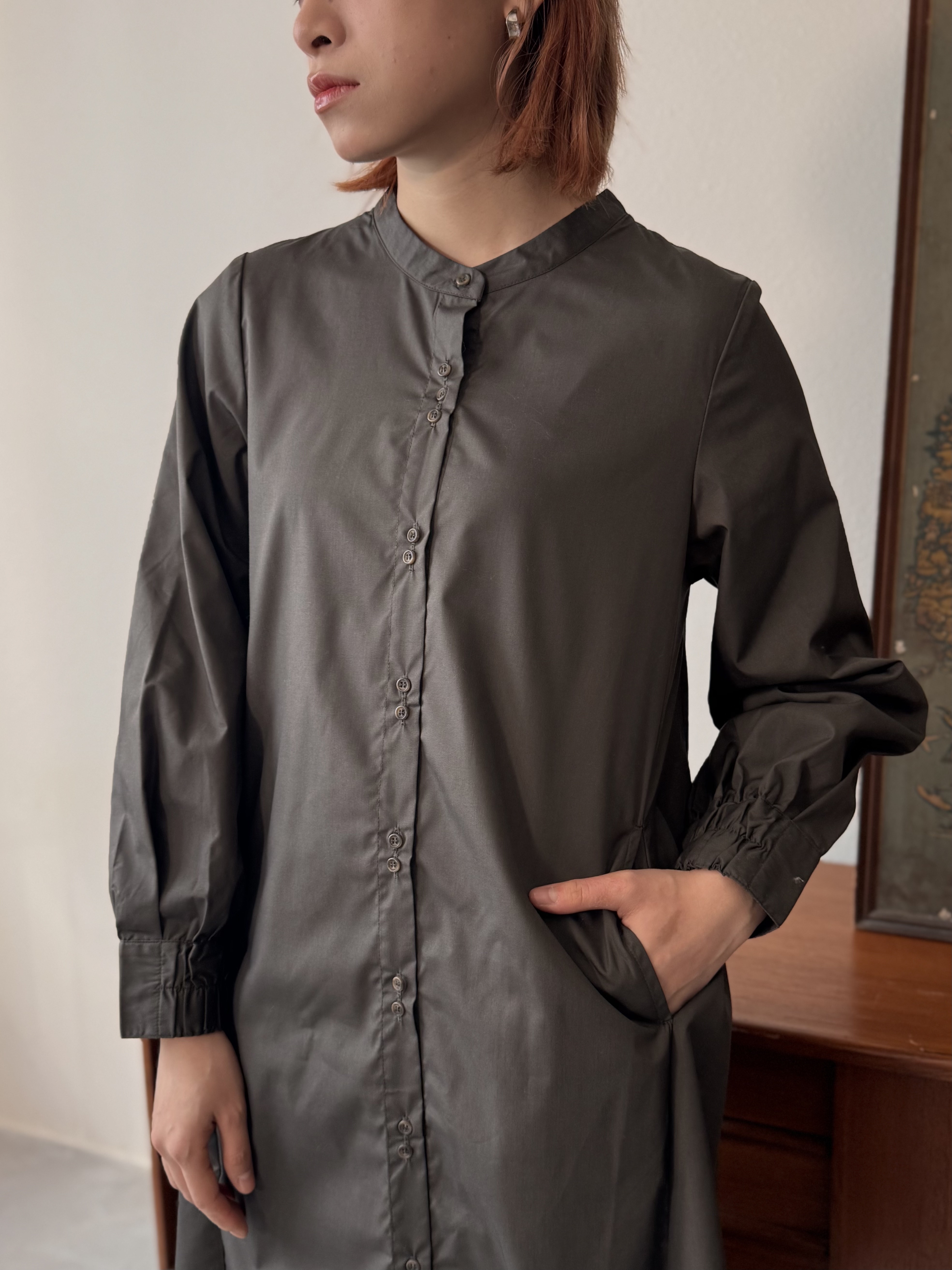 設計感圓領開胸恤裙 - OP61937