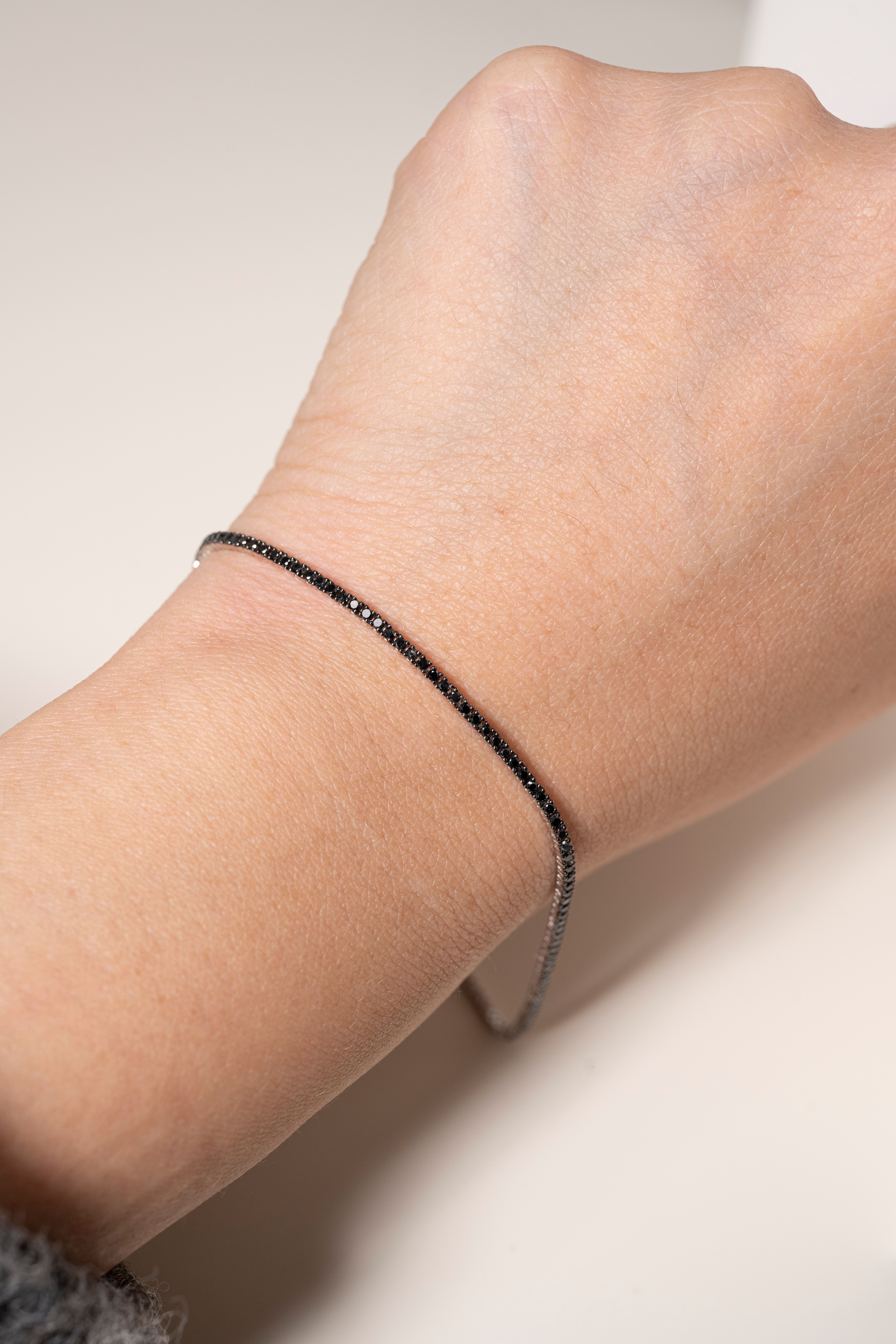 18K Black Diamond Tennis Bracelet