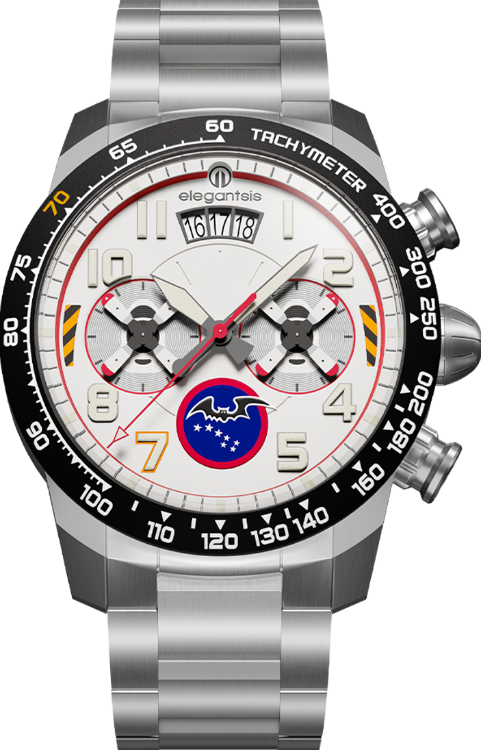 萬年鐘錶 - elegantsis 愛樂時  限量黑蝙蝠70周年紀念自動機械男錶套組 ELJX43AC-34-NW01MA 錶徑43MM