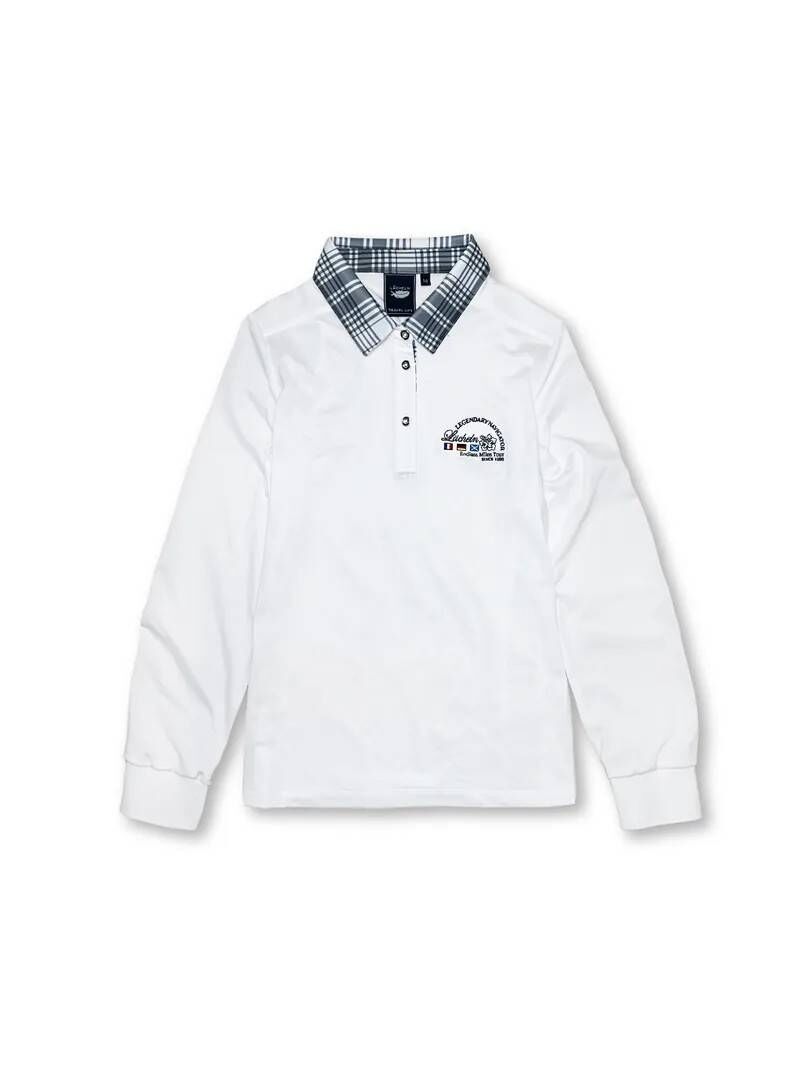 LÄCHELN 女滿版快乾立領衫 格紋領口細節