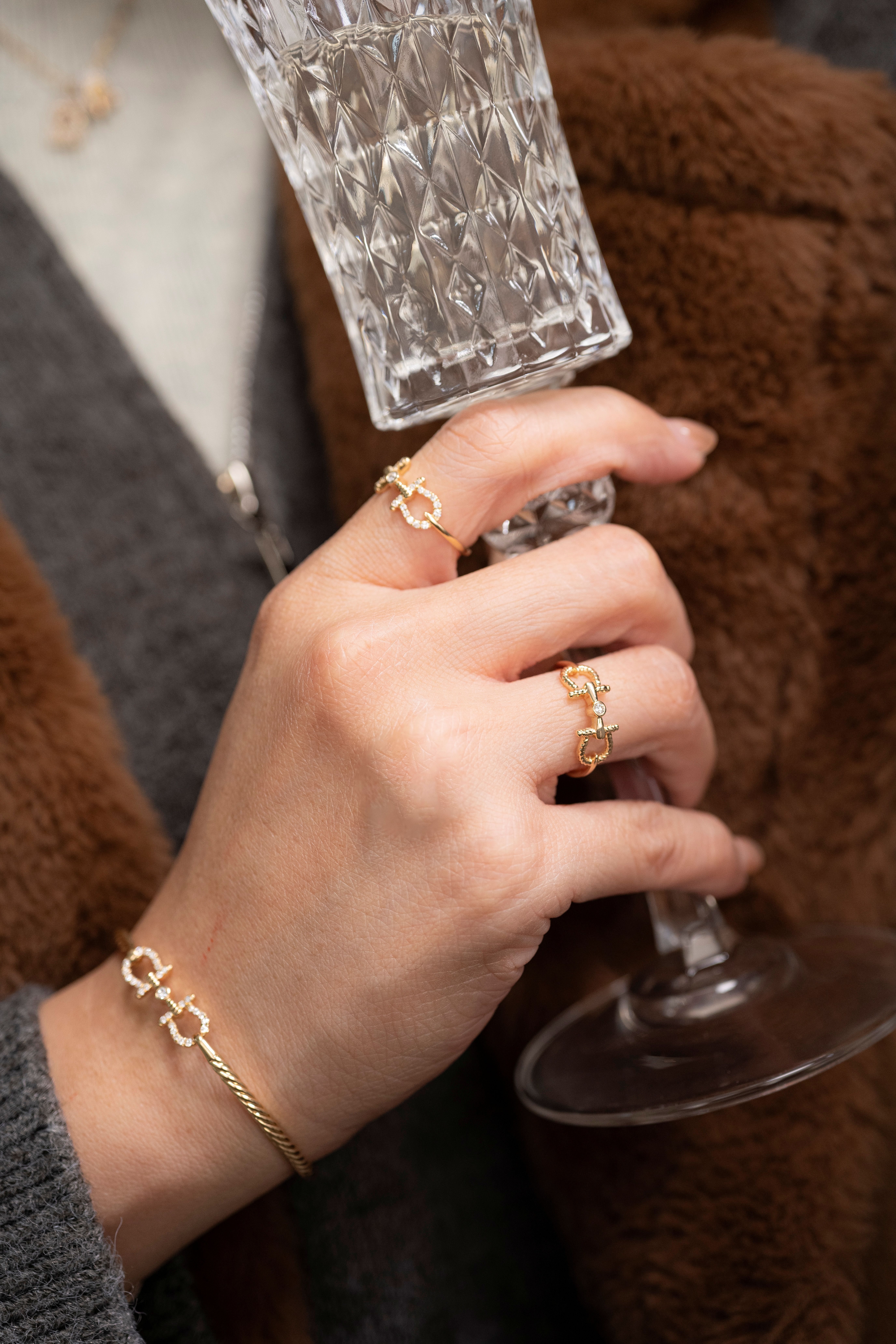 18K Double Saddle Diamond Ring