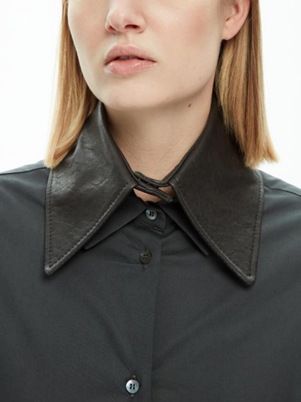 MALLONI 真皮領片(黑)