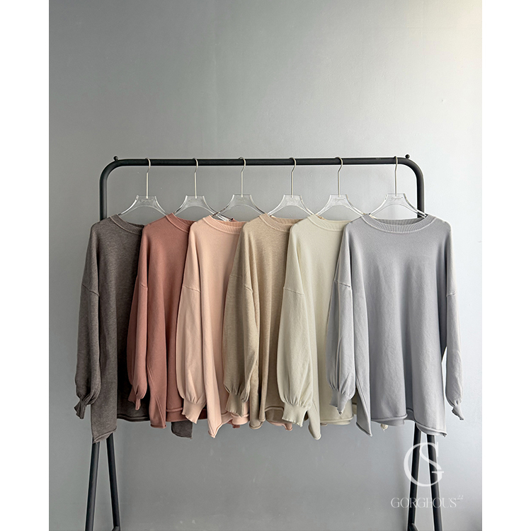 H96 「手袖螺紋下擺卷邊上衣」