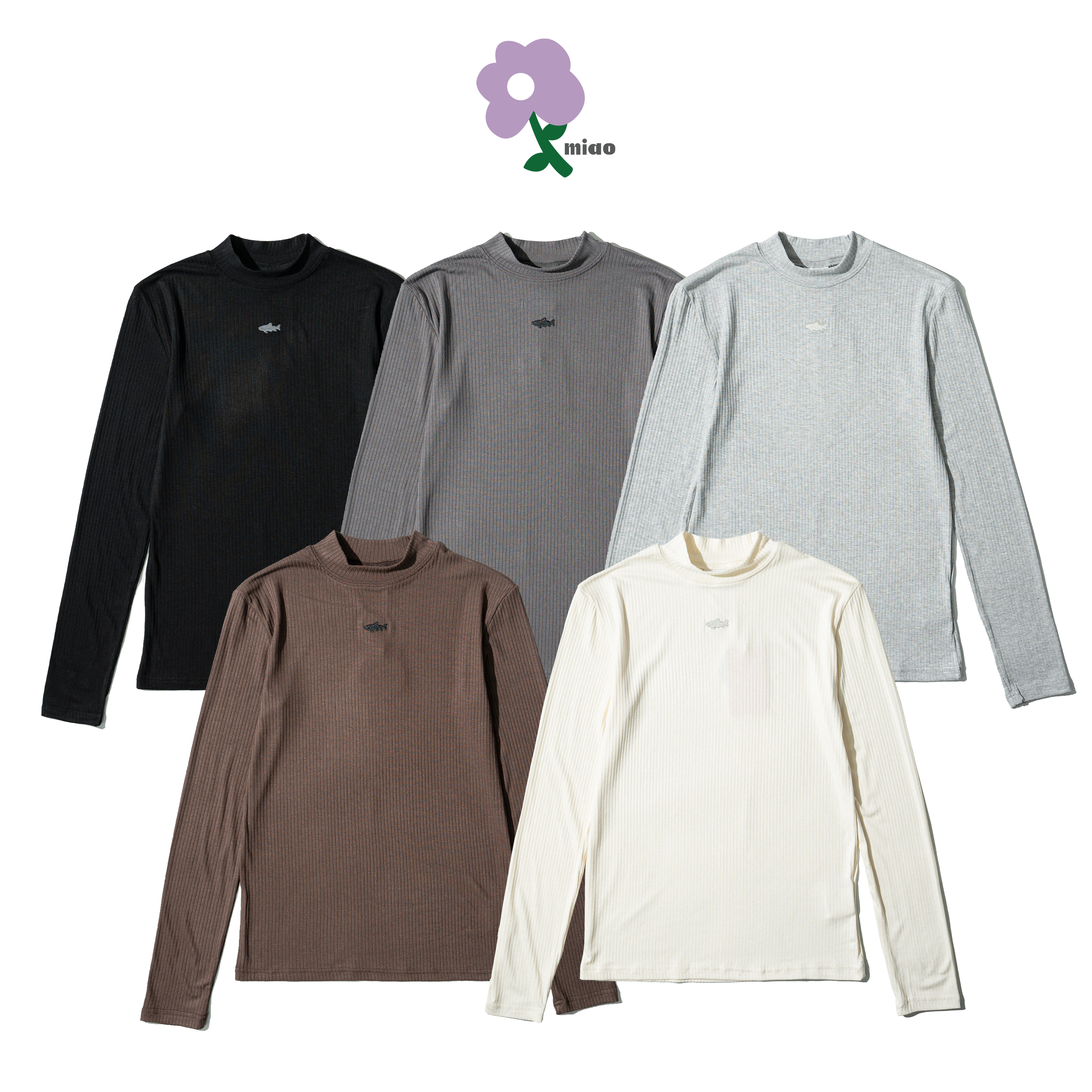 AGILITY MIAO Shadow Rib Top 魚影刺繡 長袖上衣 [M-T0]