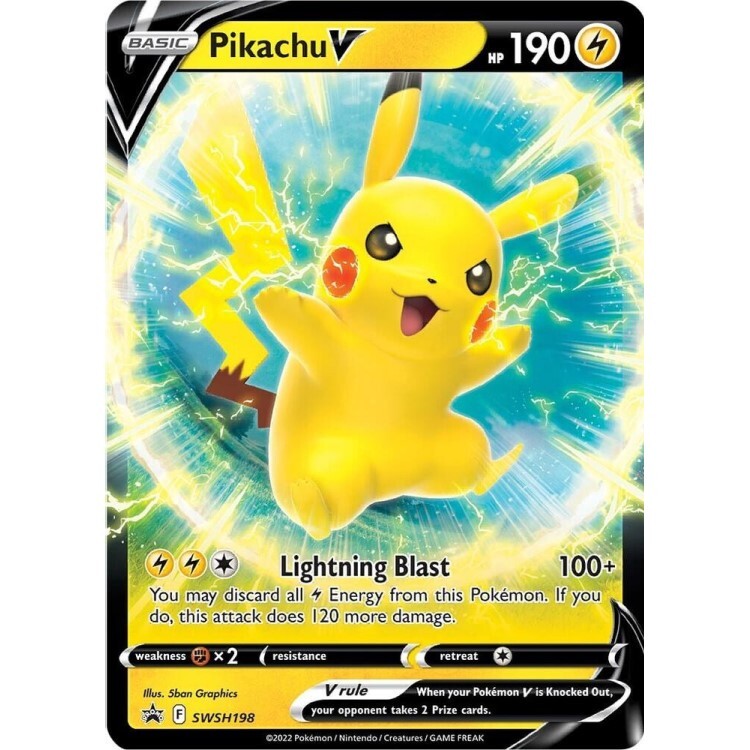 SWSH198 PIKACHU V BLACK STAR PROMO 1ST EDITION Pokemon English Raw Card