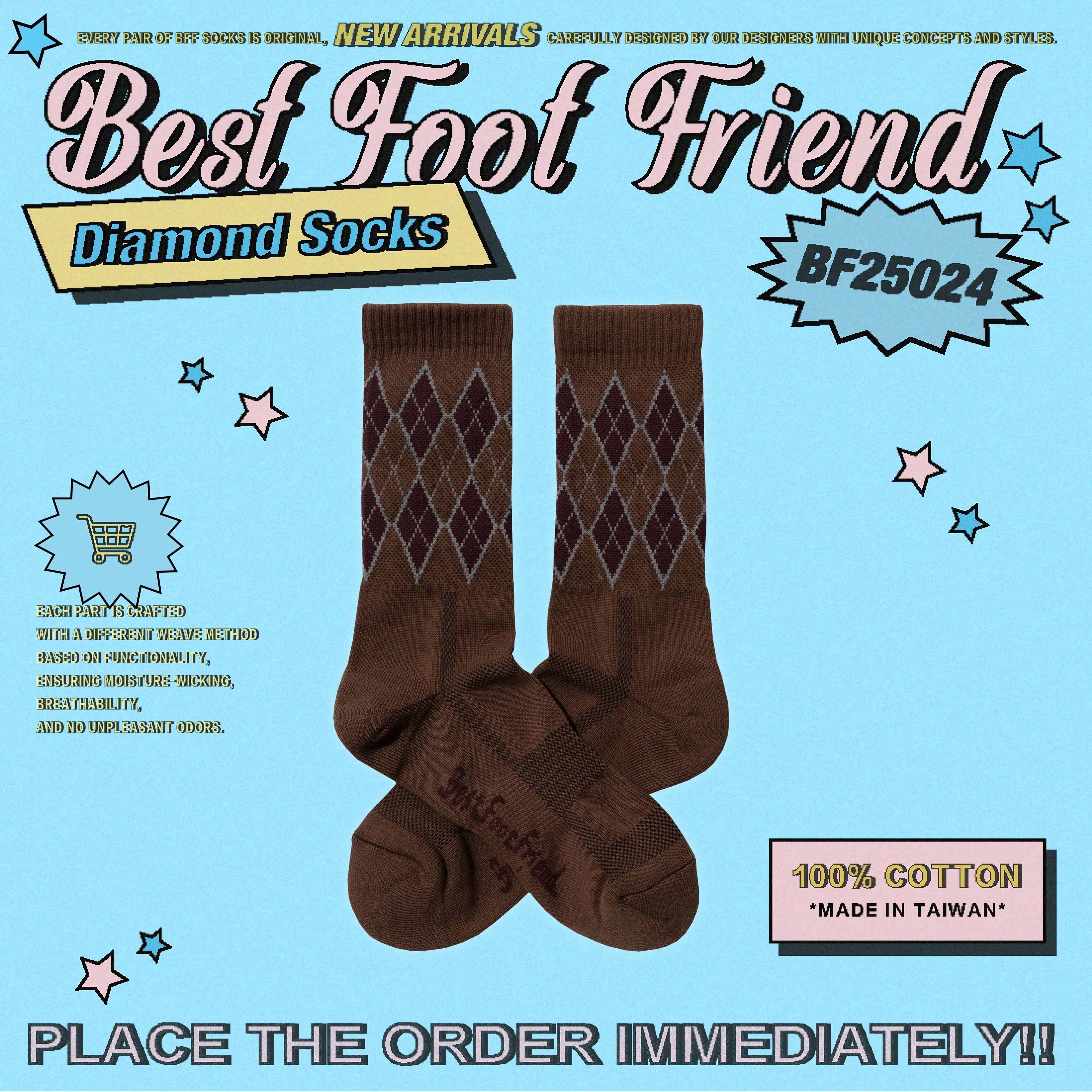 【車庫服飾】BEST FOOT FRIEND Diamond Socks
