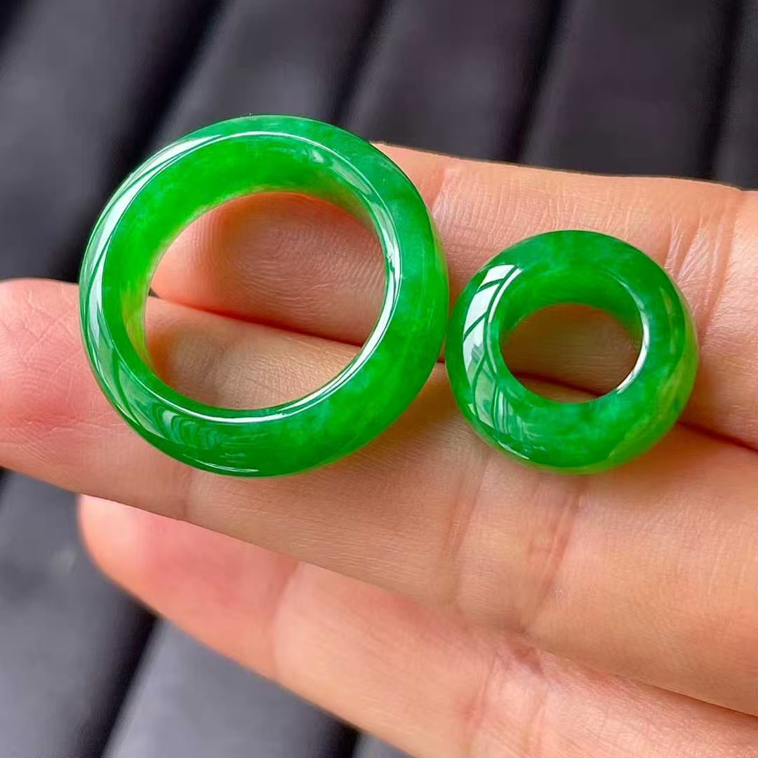 翡翠冰辣綠指環一套,天然翡翠A玉, 緬甸玉, Jade, Jadeite