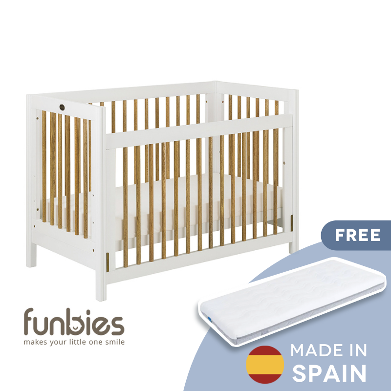 Funbies - 四葉草嬰兒床 (白色/原木色)