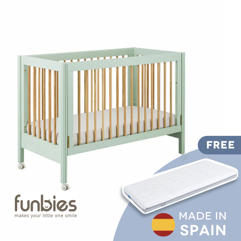 Funbies - 四葉草嬰兒床 (綠色/原木色)