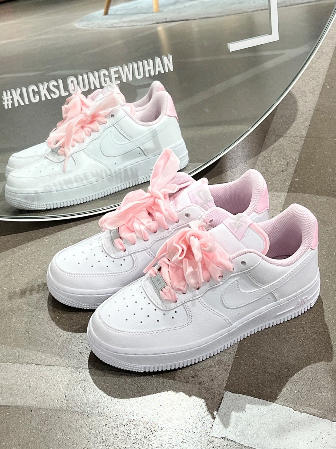 NIKE AIR FORCE VINTAGE 緞帶 櫻花粉