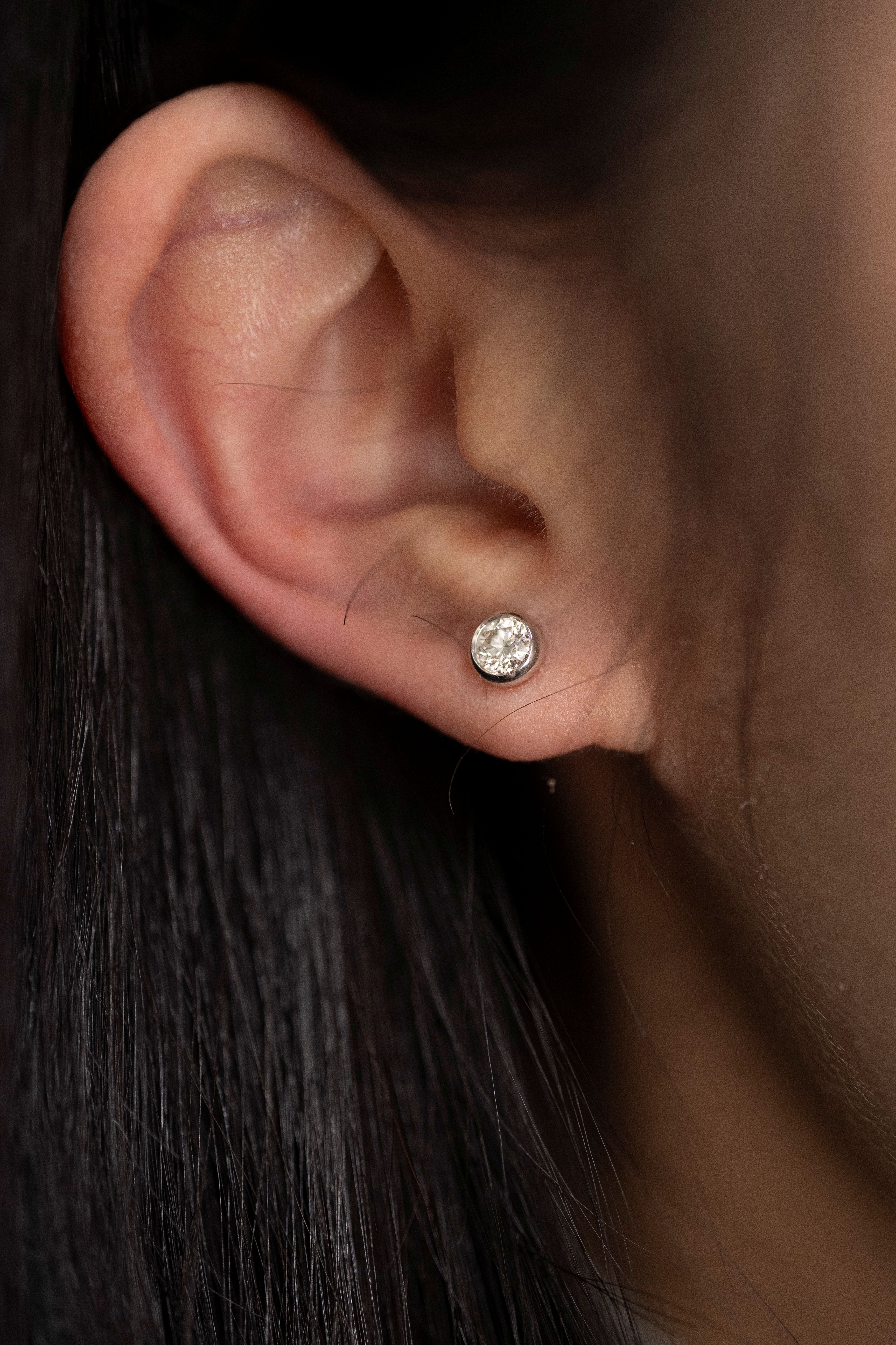 18K Bubble Diamond Earring