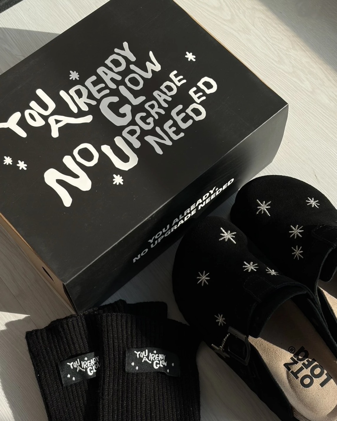 <補貨啦🌟>韓國限定 OTZ x LOFA 星星勃肯 刺繡 麂皮厚底勃肯鞋