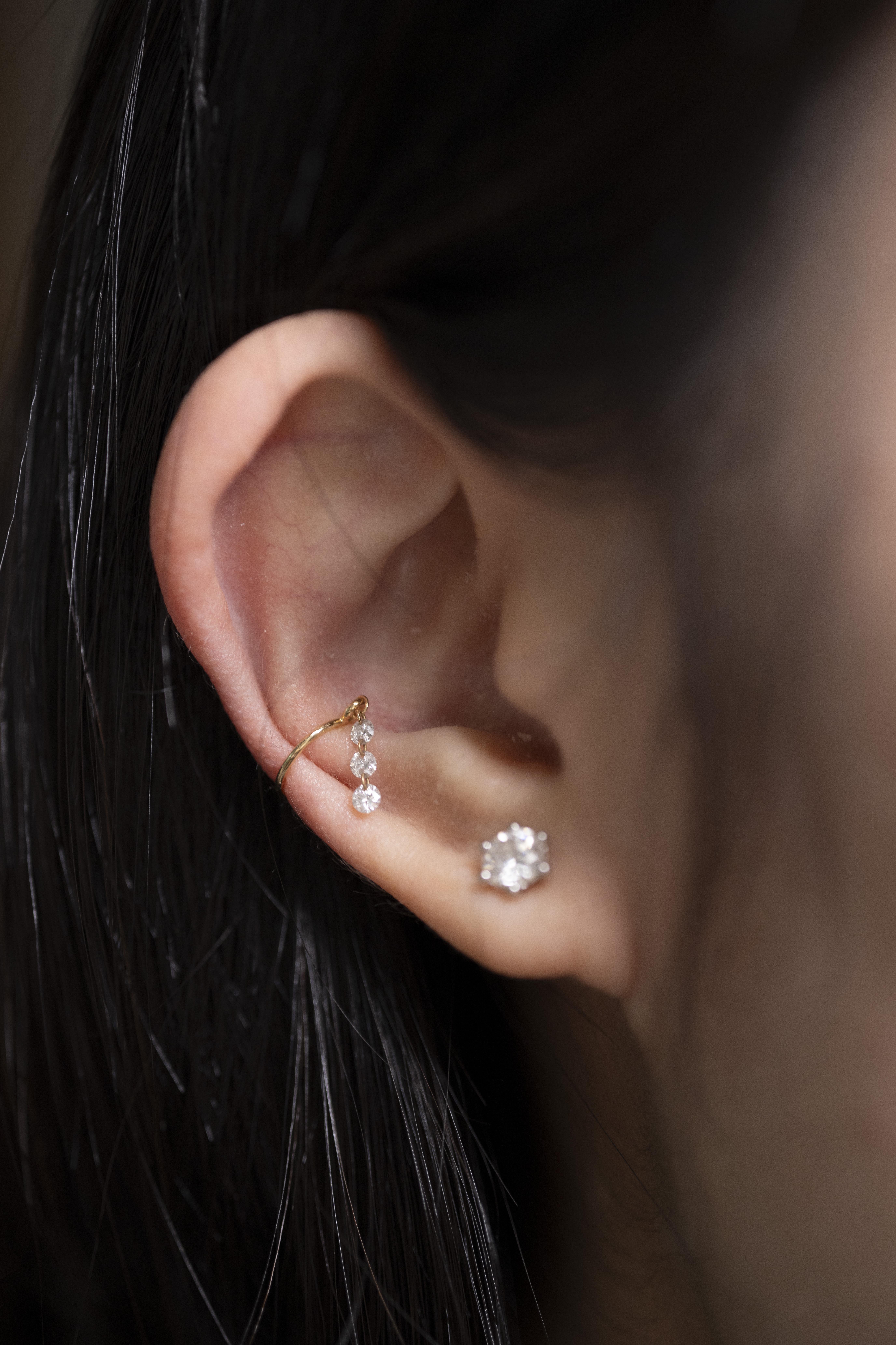 18K Diamond Earring Cuff