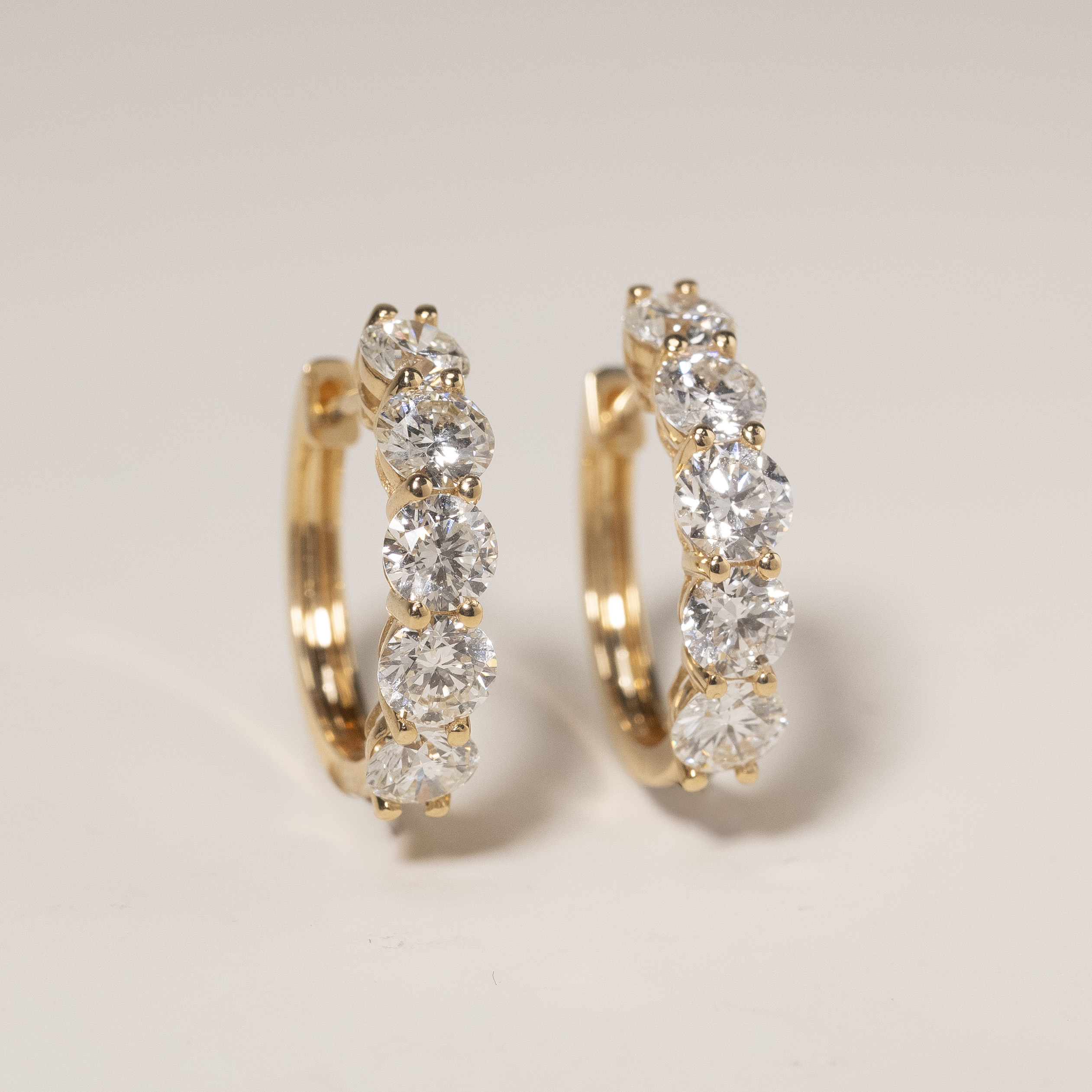 18K 2.0ct Diamond Hoop Earring