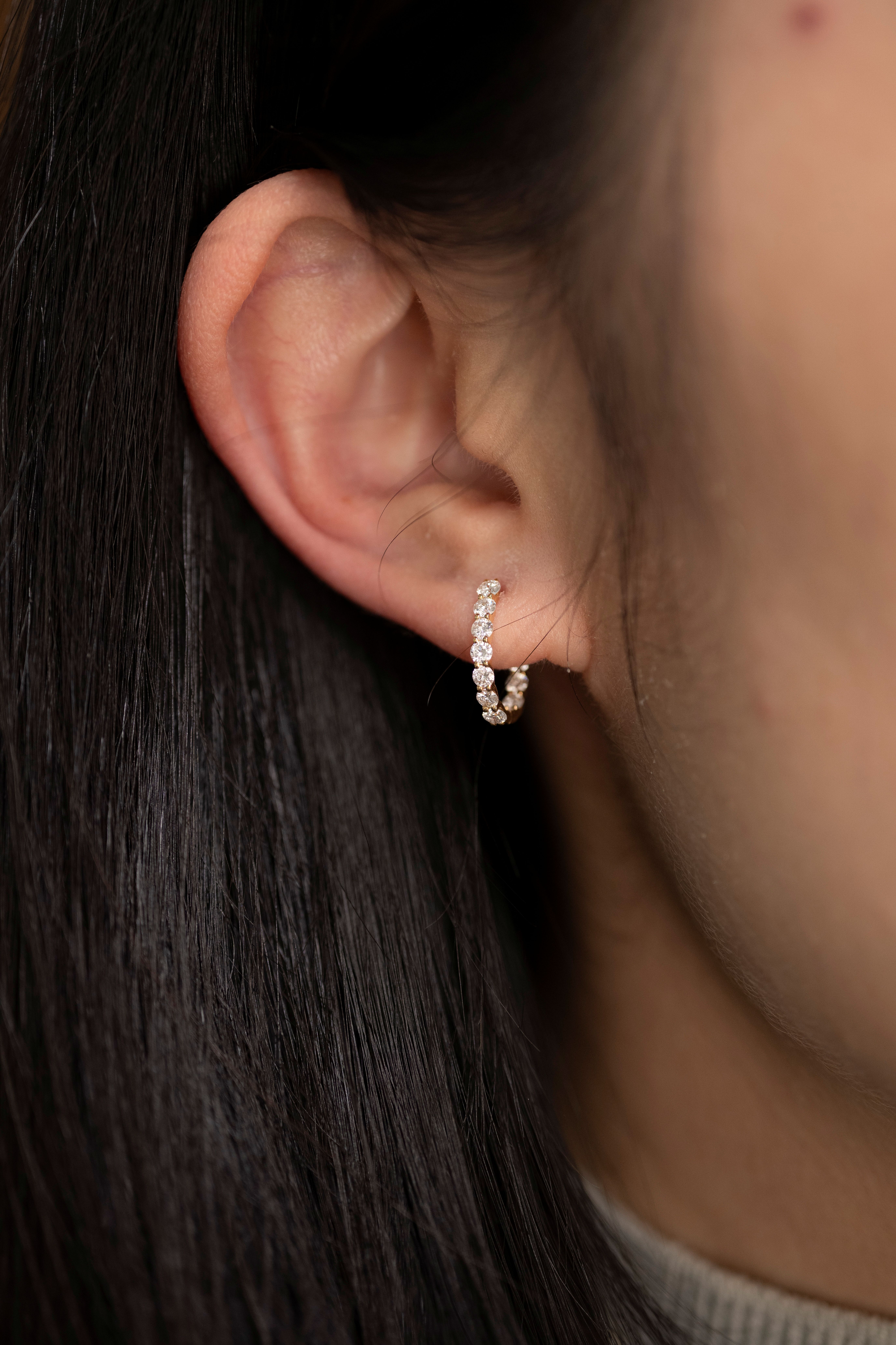 18K 1.12ct U shape Diamond Earring