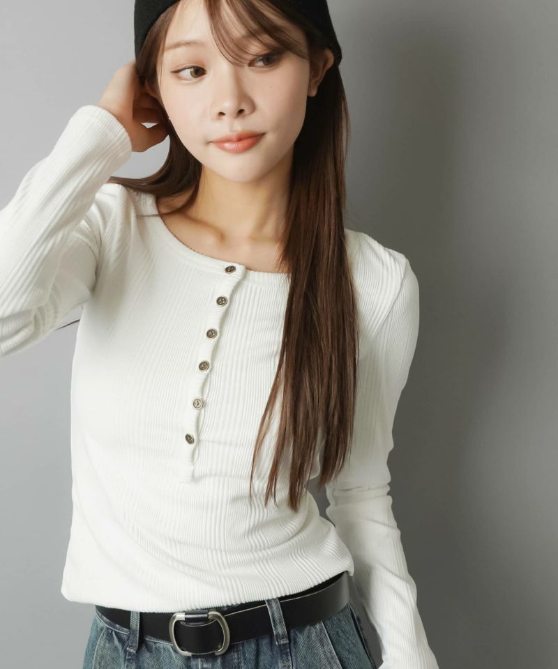 日本預訂 WINTER SALE SS Henley neck long sleeve to
