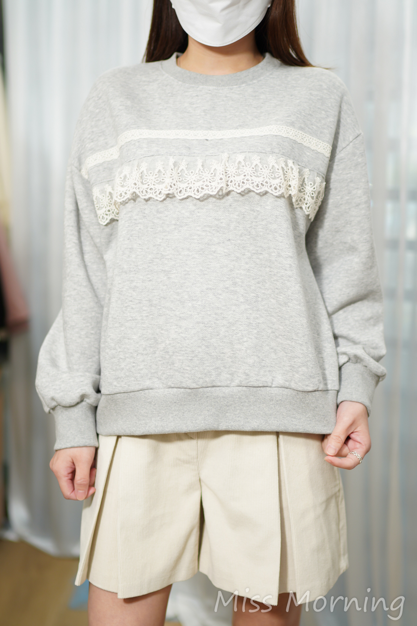 lace點綴絨底顯瘦衛衣(15019)