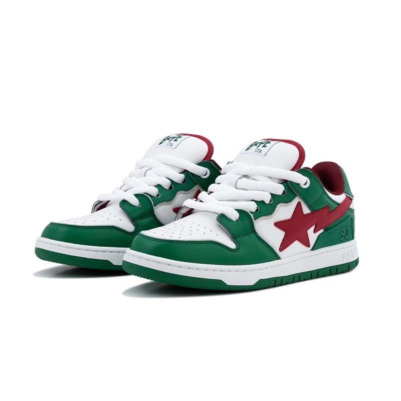 A Bathing Ape BAPE Sk8 Sta #1 M2 'Green' 流星 白綠紅 男鞋 BAPE-512 [台灣現貨]