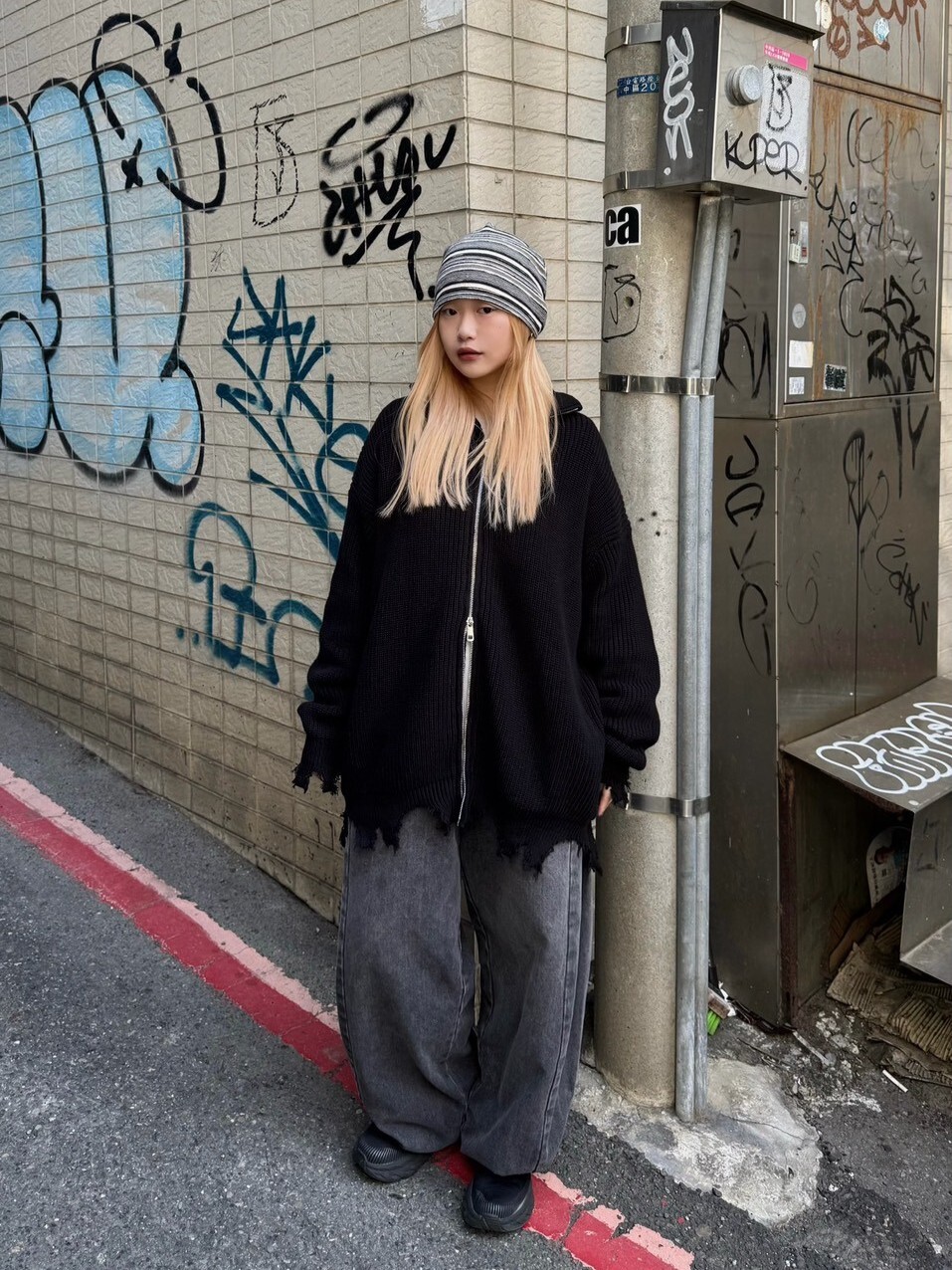 ACR 廢墟浪漫 破損 前衛 針織 外套