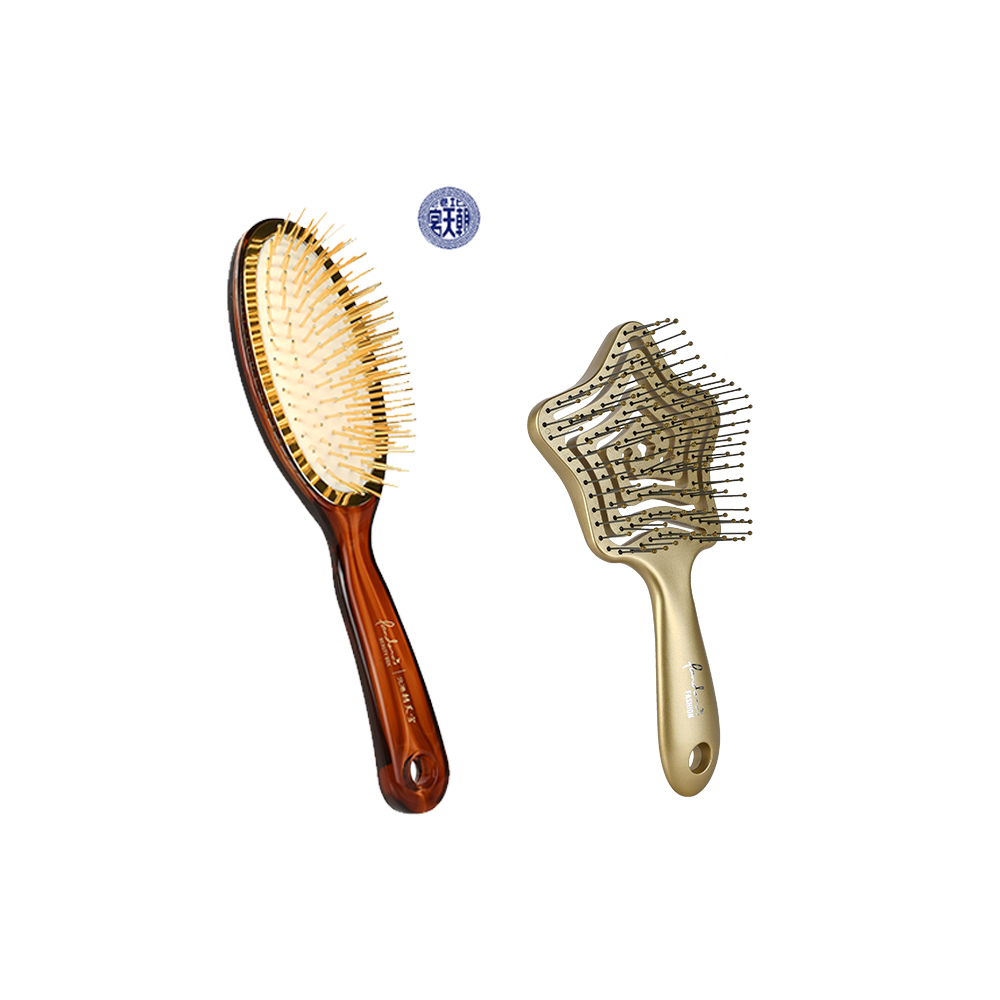 【福星高照組】 朝天宮黃金梳(大)+星星梳(金)