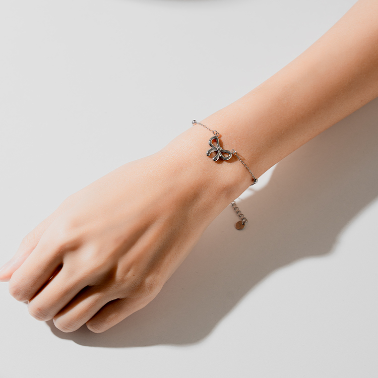 miramira純映｜單層蝴蝶結墜手鍊C0962-銀66762