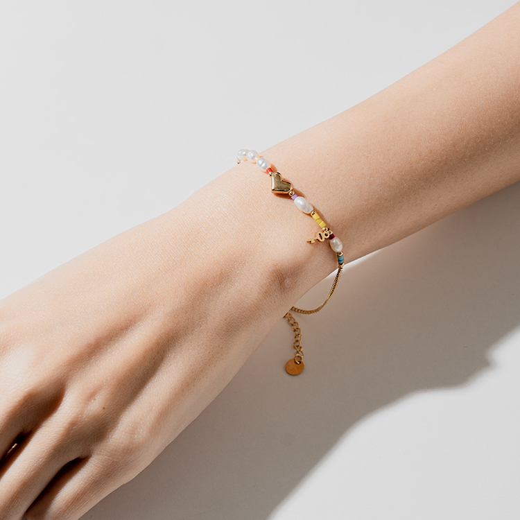 miramira幻彩｜繽紛愛心鑰匙手鍊C9037-金87135