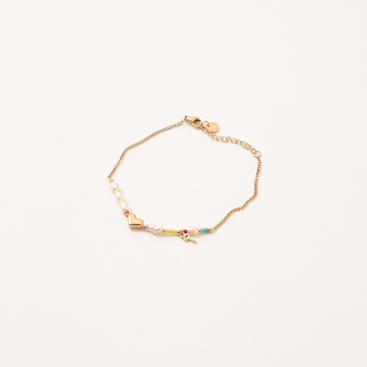 miramira幻彩｜繽紛愛心鑰匙手鍊C9037-金87135