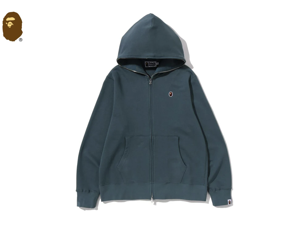【BAPE男生】0103 發售 正常版型 拉鍊帽夾 ONE POINT REGULAR FIT FULL ZIP HOODIE