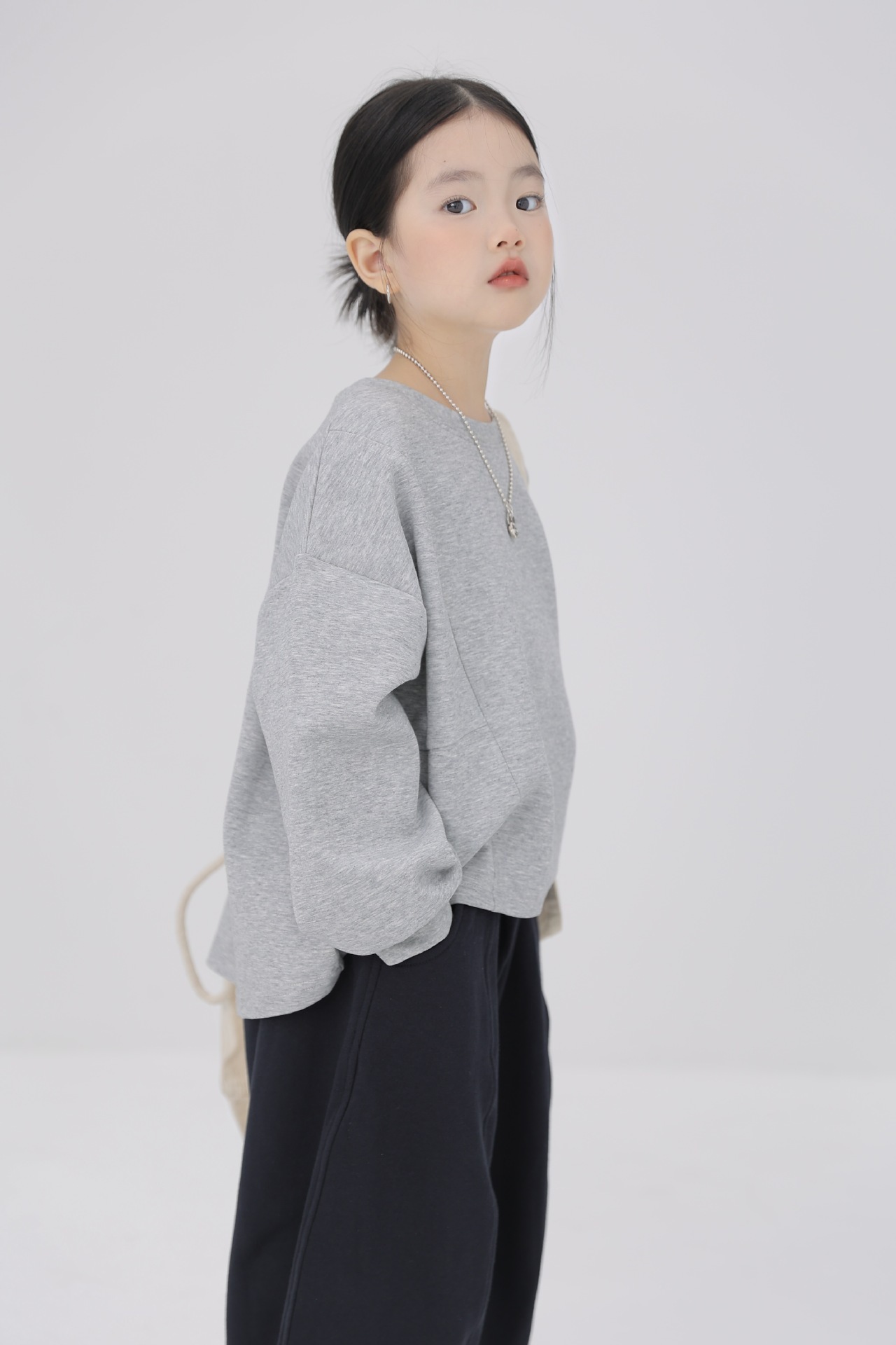 純色拼接親子上衣(90-150/F)