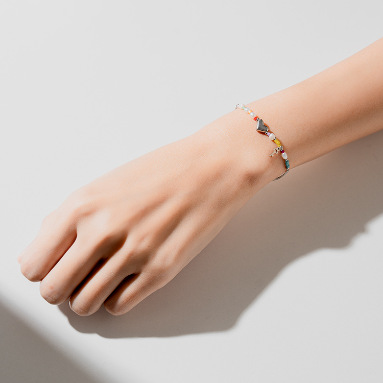 miramira幻彩｜繽紛愛心鑰匙手鍊C9037-銀87142