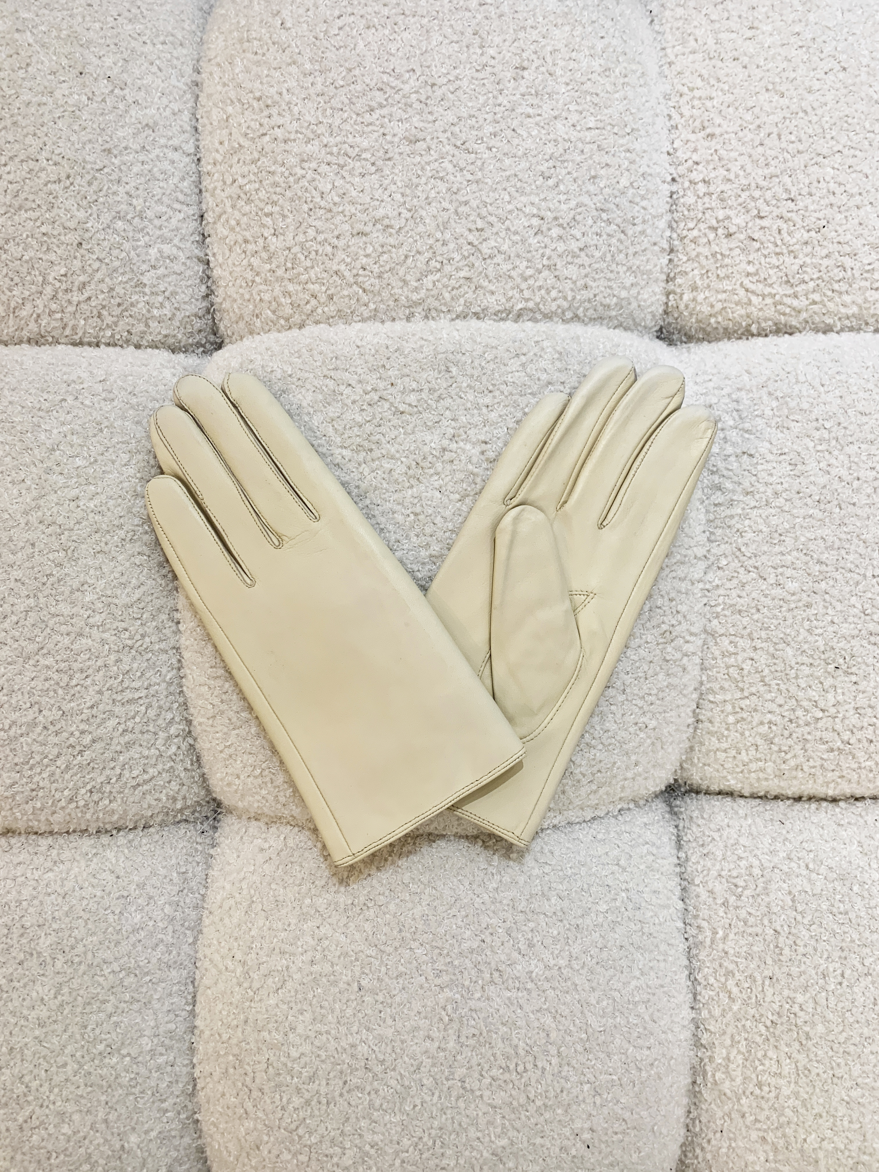 刷毛皮手套(米白)