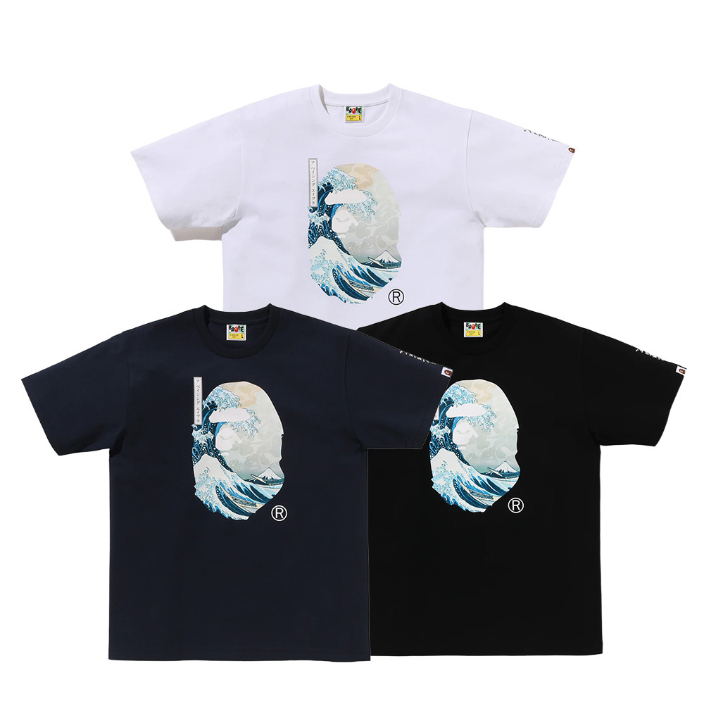 UKIYO-E X A BATHING APE 葛飾北齊 神奈川 黑色 / 白色 / 海軍藍 1L73110916